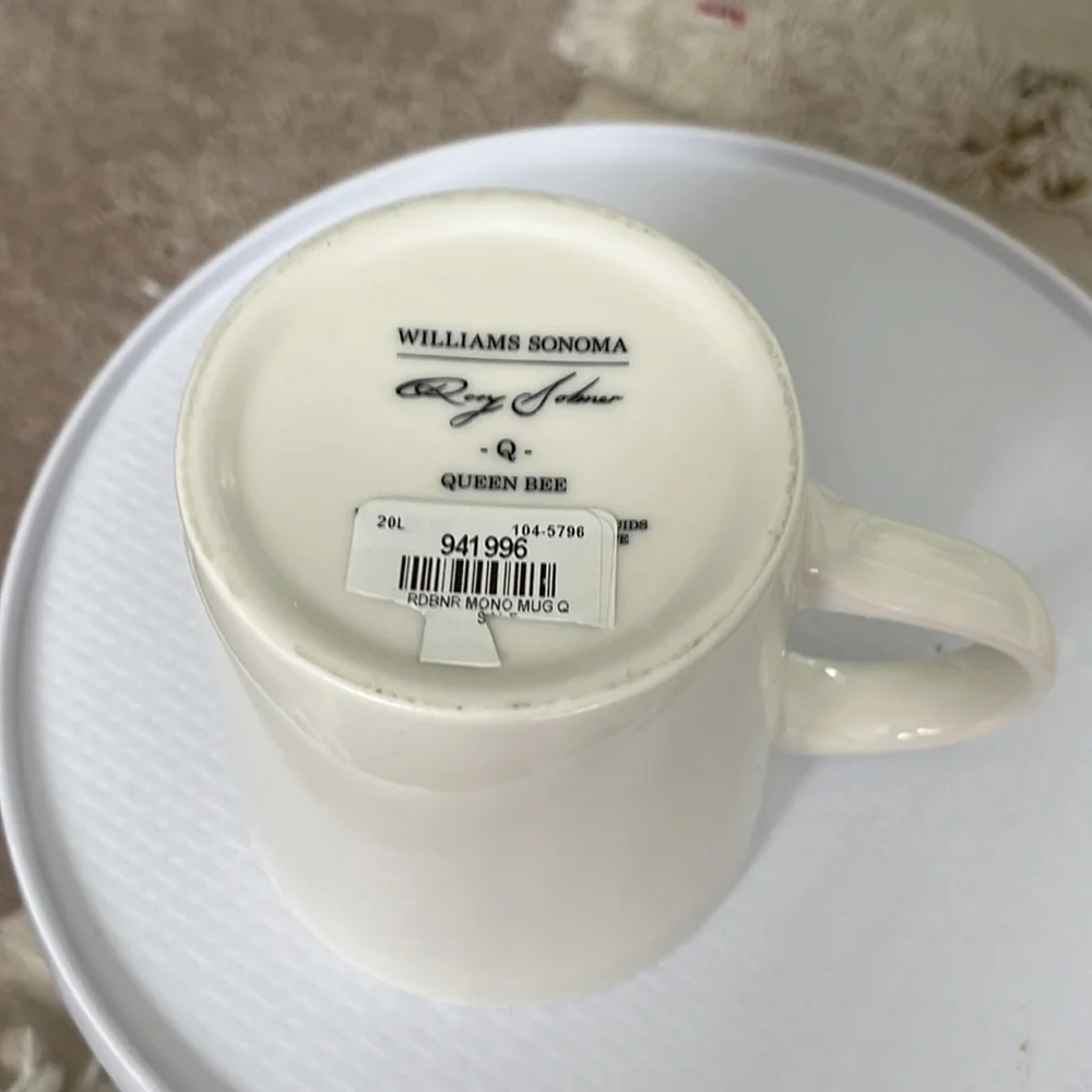 Williams Sonoma Rory Dabner “Q” coffee mug